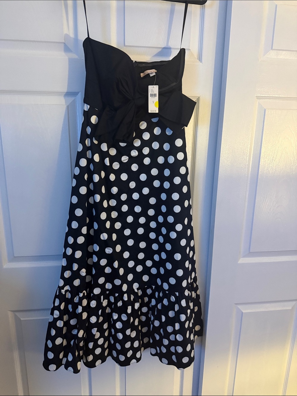 Antropologie Black and White Polka Dot Women’s Dress with Bow